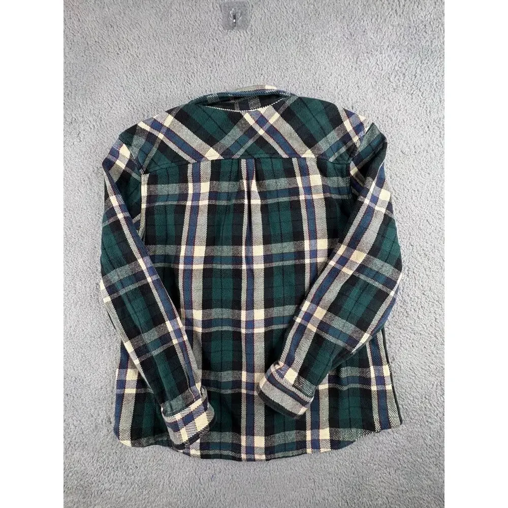 The North Face Button-Up Shirt Men's Size XL Green Plaid Long Sleeves Collared